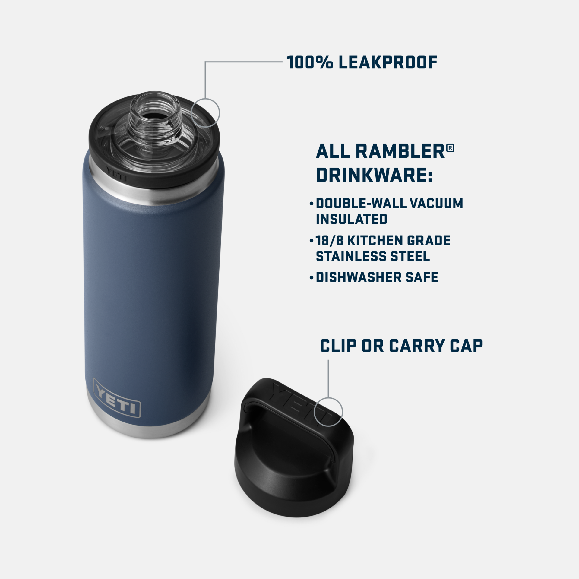 YETI Rambler® 26 oz (760 ml) Bottle With Chug Cap Black