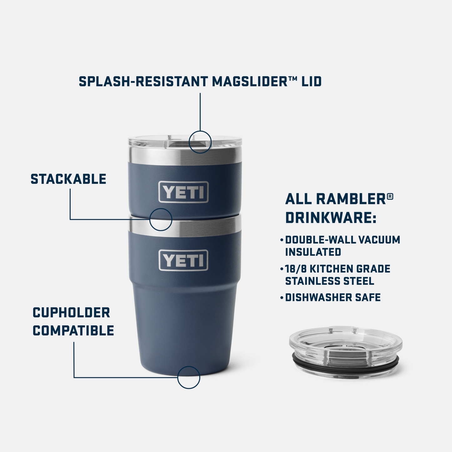 YETI Rambler® 16 oz (475 ml) Stackable Cup White